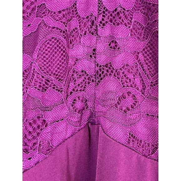 Torrid Floral Babydoll Top 2X Purple Lace Feminine Workwear Boho Western Chic - Picture 10 of 15